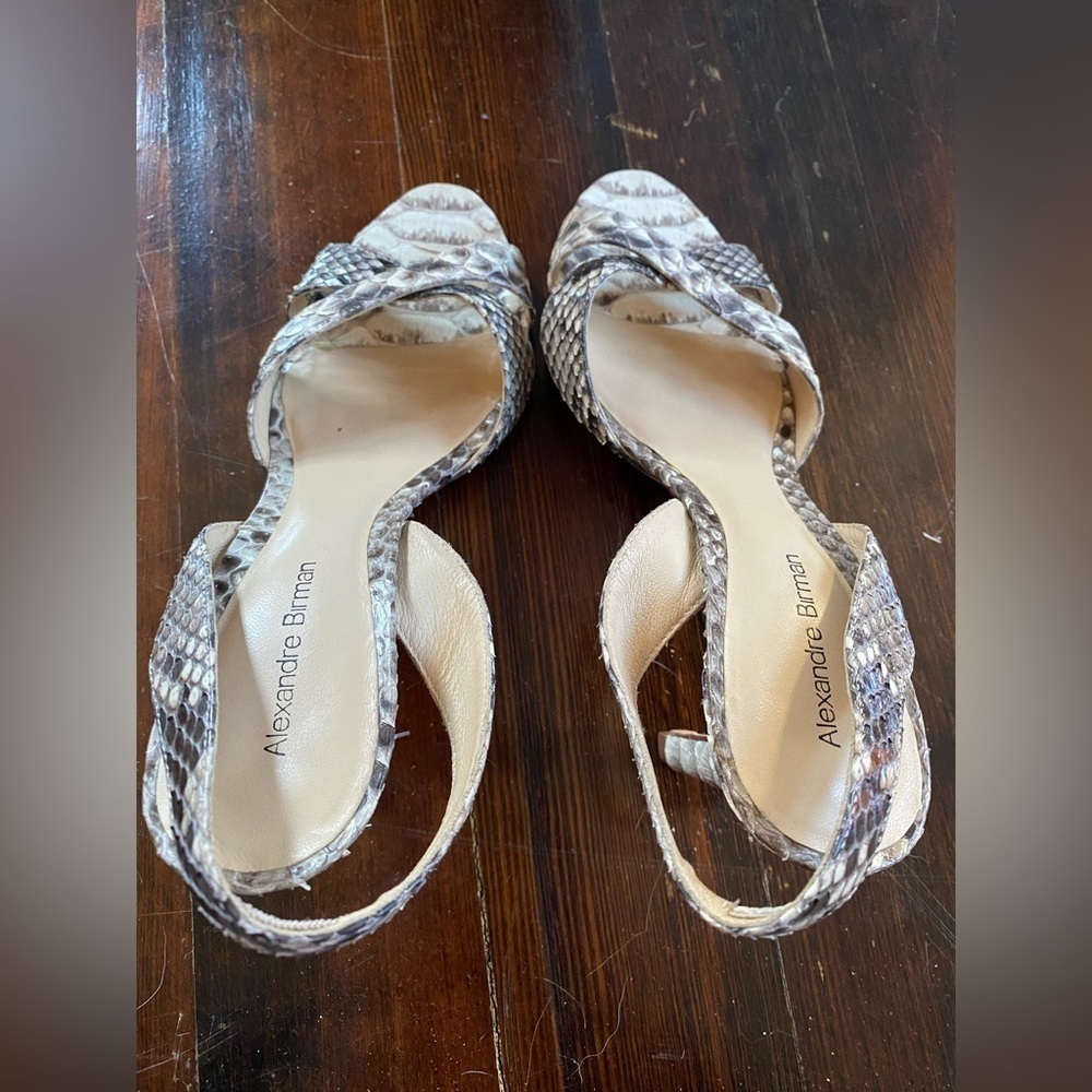 Alexandre Birman Genuine Python Sandal Heels Size… - image 5